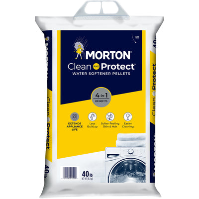 Morton Salt Clean and Protect Sodium Chloride Water Softener Pellets, 40 Pounds