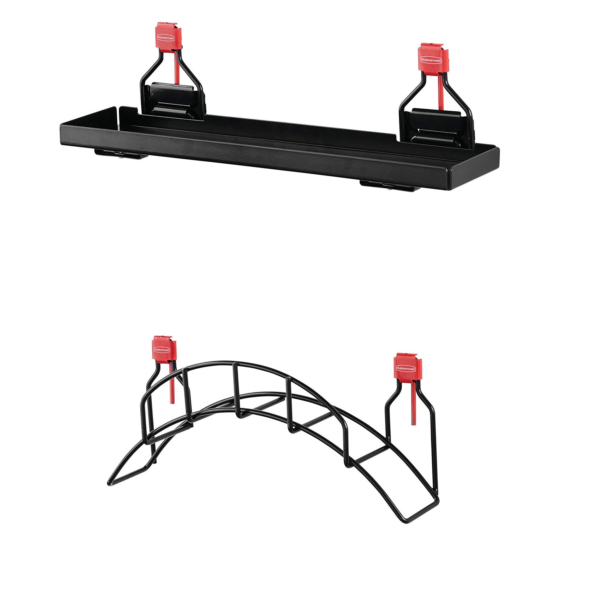 Rubbermaid Metal Shed Shelf & Space Saving Mounted Garden Hose Holder