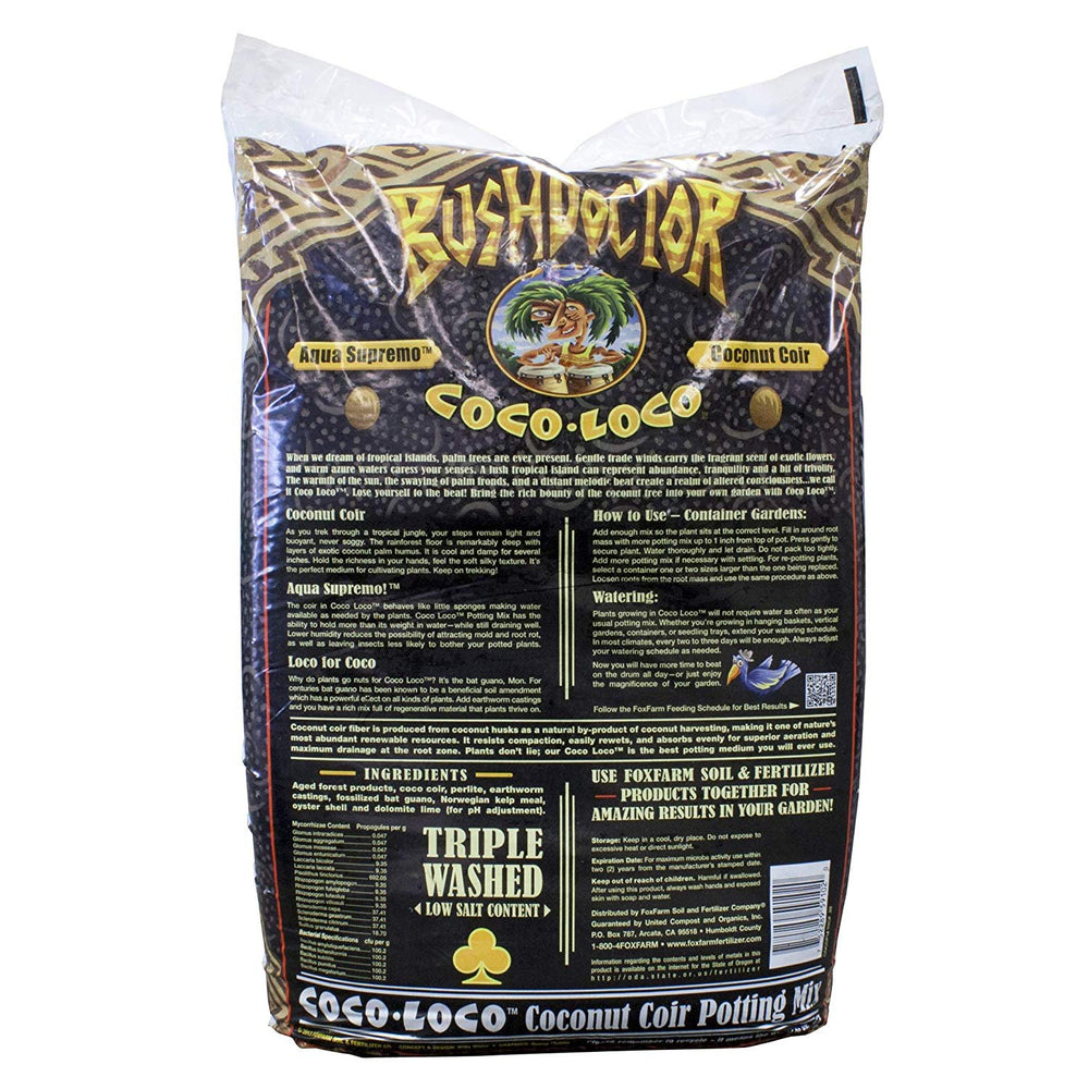 FoxFarm FX14100 Bush Doctor Coco Loco Plant Garden Potting Soil Mix, 2 Cubic Ft - VMInnovations