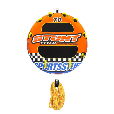 SPORTSSTUFF Stunt Flyer 1-2 Person Inflatable Tube w/ 2-Rider Tube Rope
