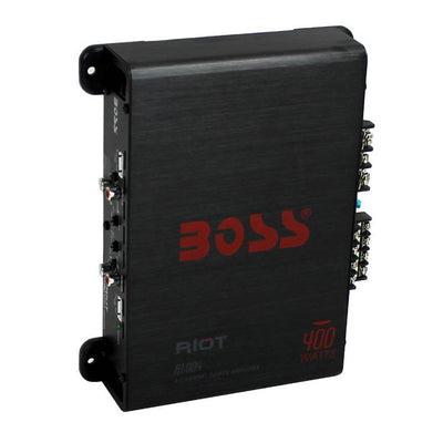 BOSS Audio Riot R1004 400W 4 Channel Car Amplifier MOSFET Amp (4 Pack) - VMInnovations