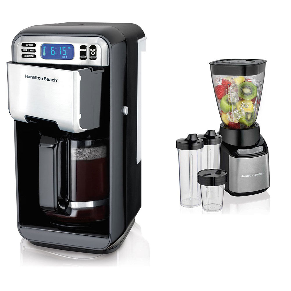 Hamilton Beach 12 Cup Programmable Coffeemaker & Smoothie Blender w/ To Go Cups