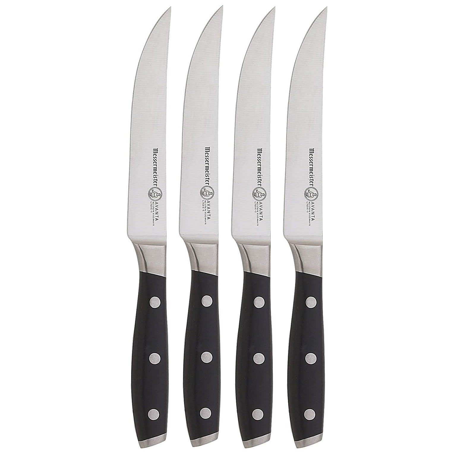 Messermeister Avanta Stainless Fine Edge Steak Knife Set, 4 Piece (Open Box)