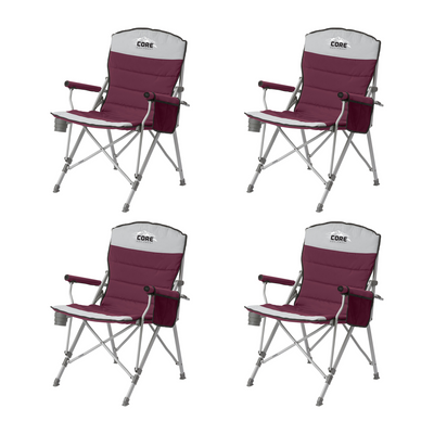 CORE Padded Arm Chair with Carry Bag, Gray (4 Pack) - VMInnovations