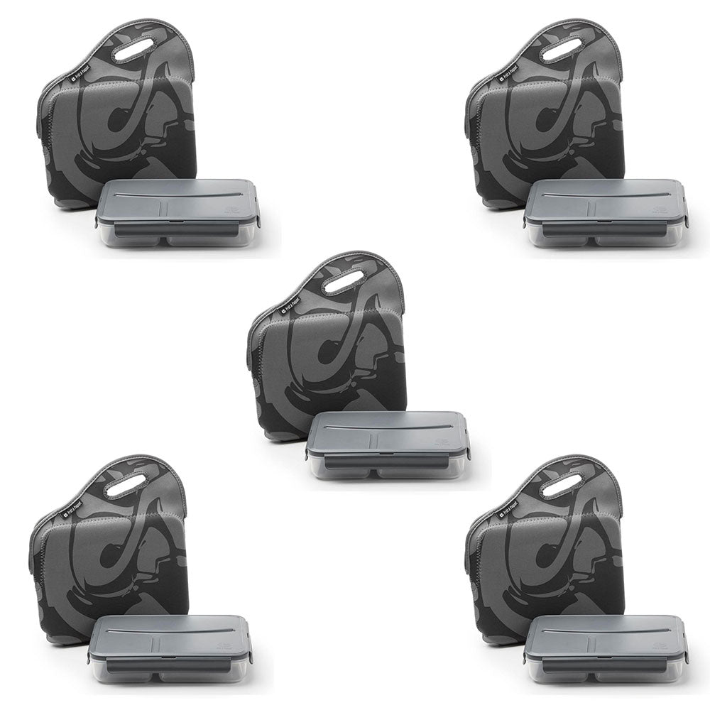 Life Story Sealing Clamp Down Snack Box and Zipper Carry Case, Gray (5 Pack) - VMInnovations