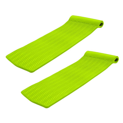 Texas Recreation Serenity 70" Foam Mat Raft Lounger Pool Float, Green (2 Pack)
