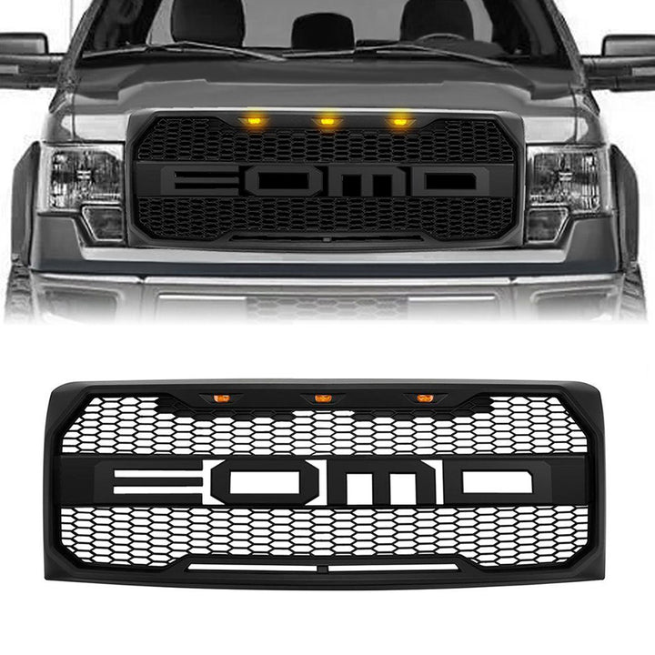 AMERICAN MODIFIED Raptor Style Front E-O-M-D Grille w/LEDs for 09-14 Ford F150