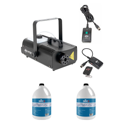 American DJ 1300 Watt 2.3 L Tank Mobile Fog Machine & Fog Juice (2 Gallons) - VMInnovations