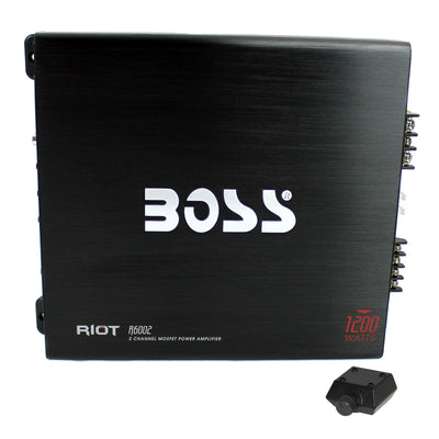 BOSS Audio R6002 1200W 2-Channel MOSFET Car Audio Amplifier Amp+Remote (4 Pack)