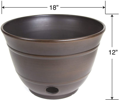 Liberty Garden Banded High Density Resin Hose Pot w/ Drainage (Open Box)(2 Pack) - VMInnovations