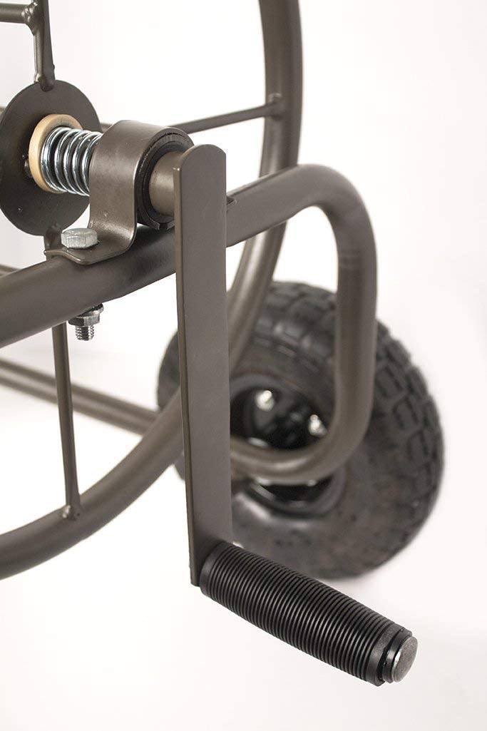 Liberty Garden 4 Wheel 250 Ft Steel Frame Water Hose Reel Cart w/ Basket (Used) - VMInnovations