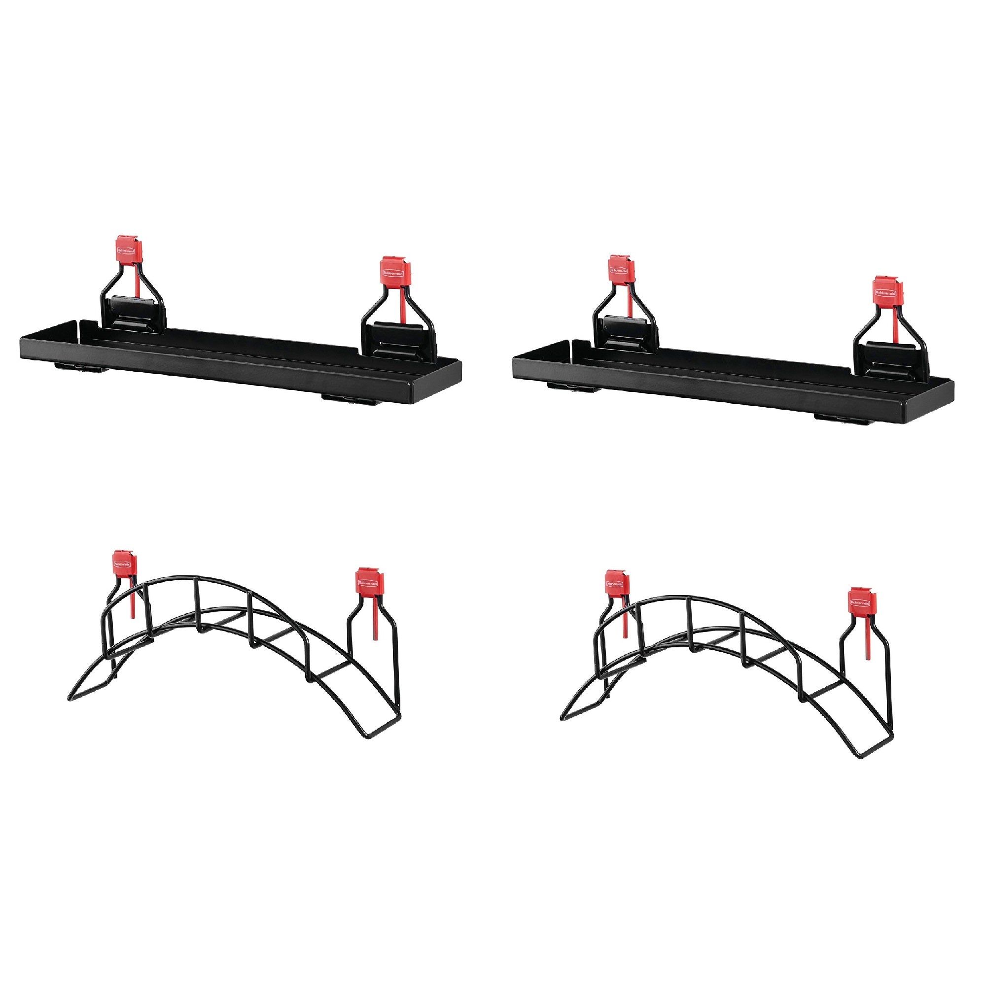 Rubbermaid Metal Shed Shelf & Space Saving Garden Hose Holder (2 of Each)