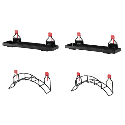 Rubbermaid Metal Shed Shelf & Space Saving Garden Hose Holder (2 of Each)