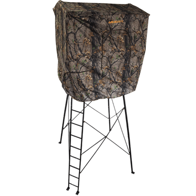 Muddy Steel 7' Quad Pod Hunting Blind Cover, Camo, Stand Not Included, 2 Pack