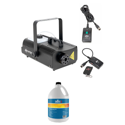 American DJ 1300 Watt 2.3 L Tank Fog Machine w/ Remote & Fog Fluid (1 Gallon)