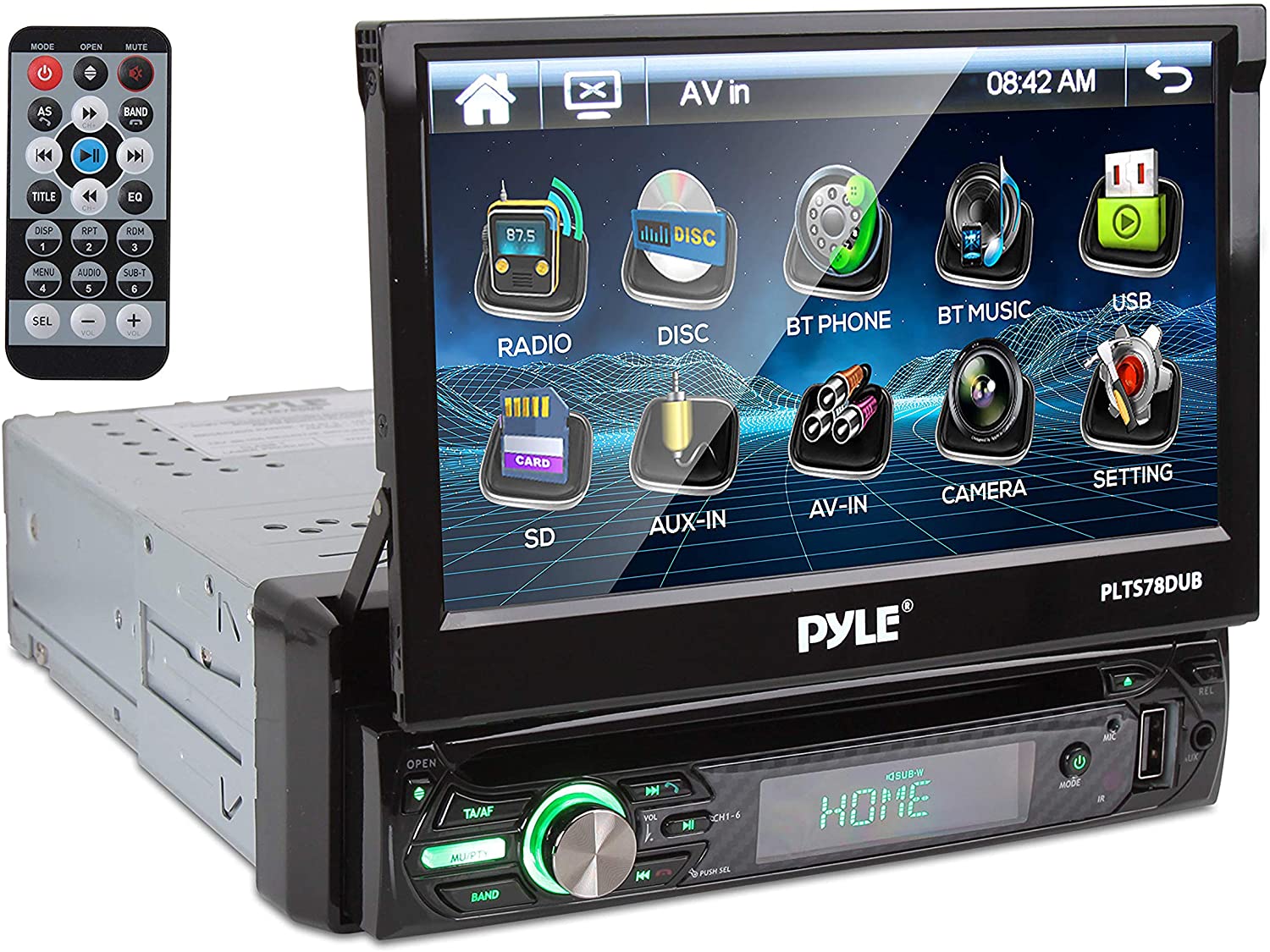 Pyle PLTS78DUB 7" TOUCH SCREEN CD/DVD/MP3 Car Player w/ AUX Receiver & Bluetooth