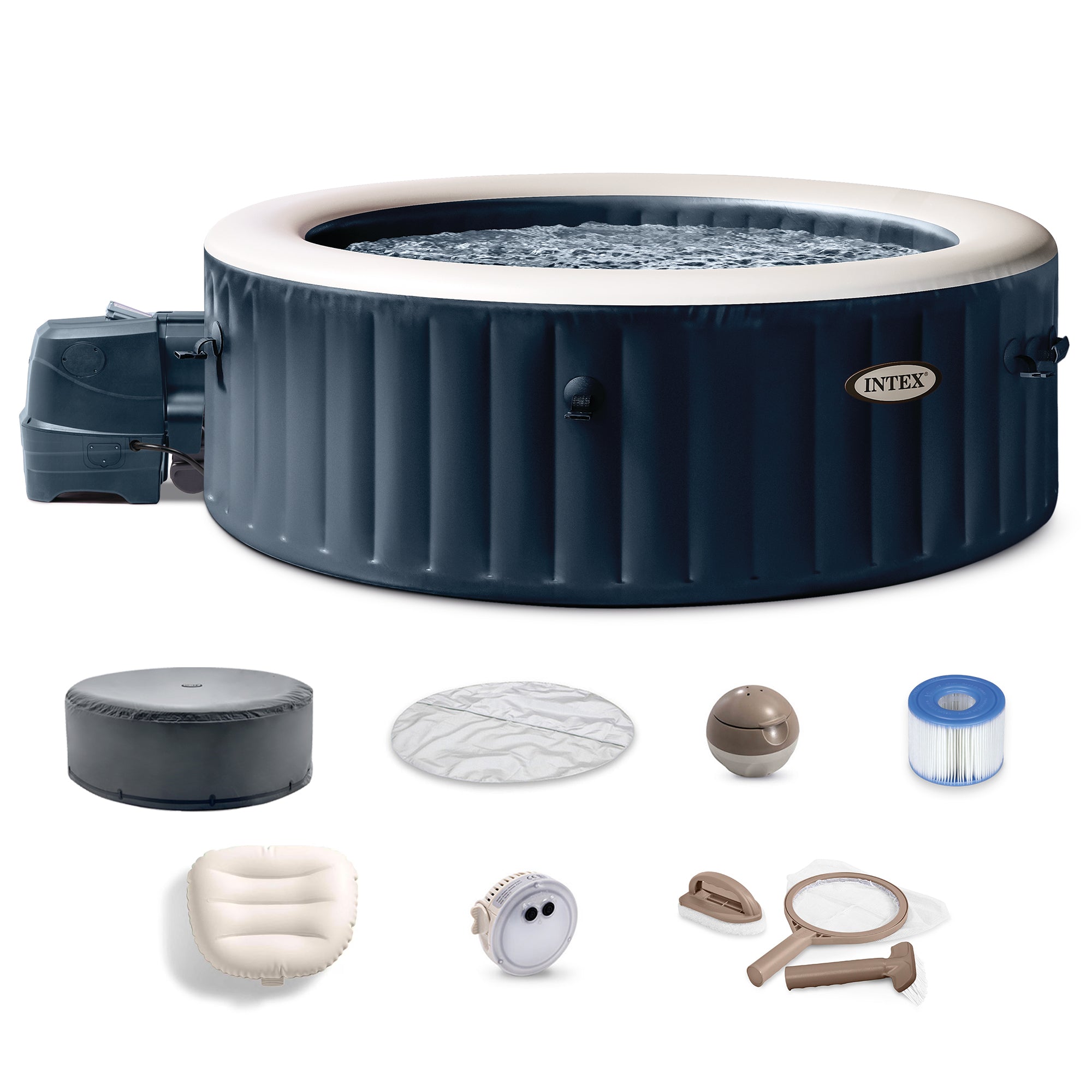 Intex 28429EP PureSpa Plus 77 x 28 Inch Hot Tub with Maintenance Accessory Kit - VMInnovations