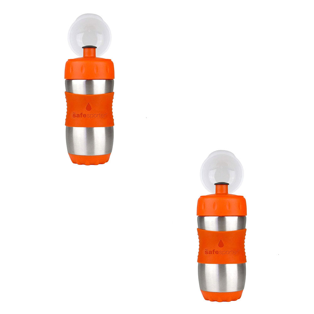 Kid Basix Safe Sporter 12 Ounce Reusable Stainless Steel Water Bottle (2 Pack)
