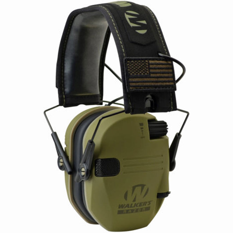 Walkers Razor Slim Shooter Folding Protection Earmuffs, Green Patriot (3 Pack)