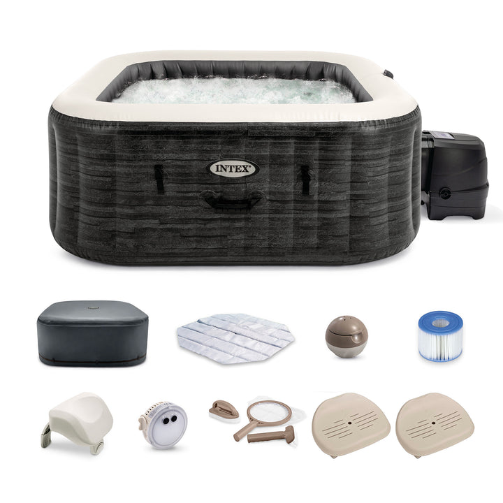 Intex PureSpa Plus Inflatable Spa, Maintenance Kit, & Removable Seat (2 Pack)