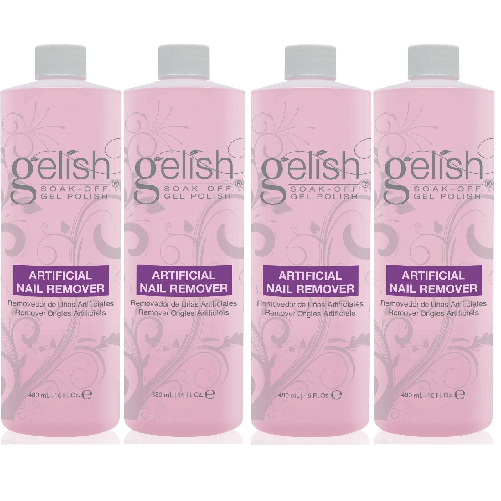 Gelish Artificial Refill Soak Off Gel Nail Polish Remover 16 Fluid Oz. (4 Pack) - VMInnovations