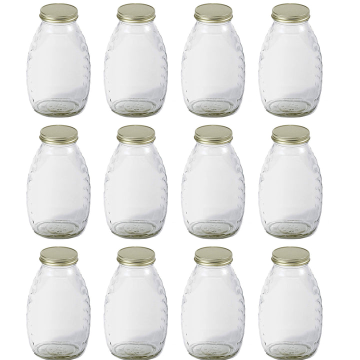 Little Giant 16-Ounce Beekeeping Honey Skep Jar with Lid, 12-Pack (Open Box)