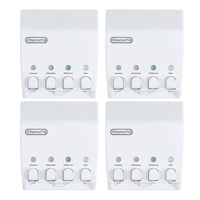 Better Living Products 4 Chamber Shower Organizer Dispenser, White (4 Pack)