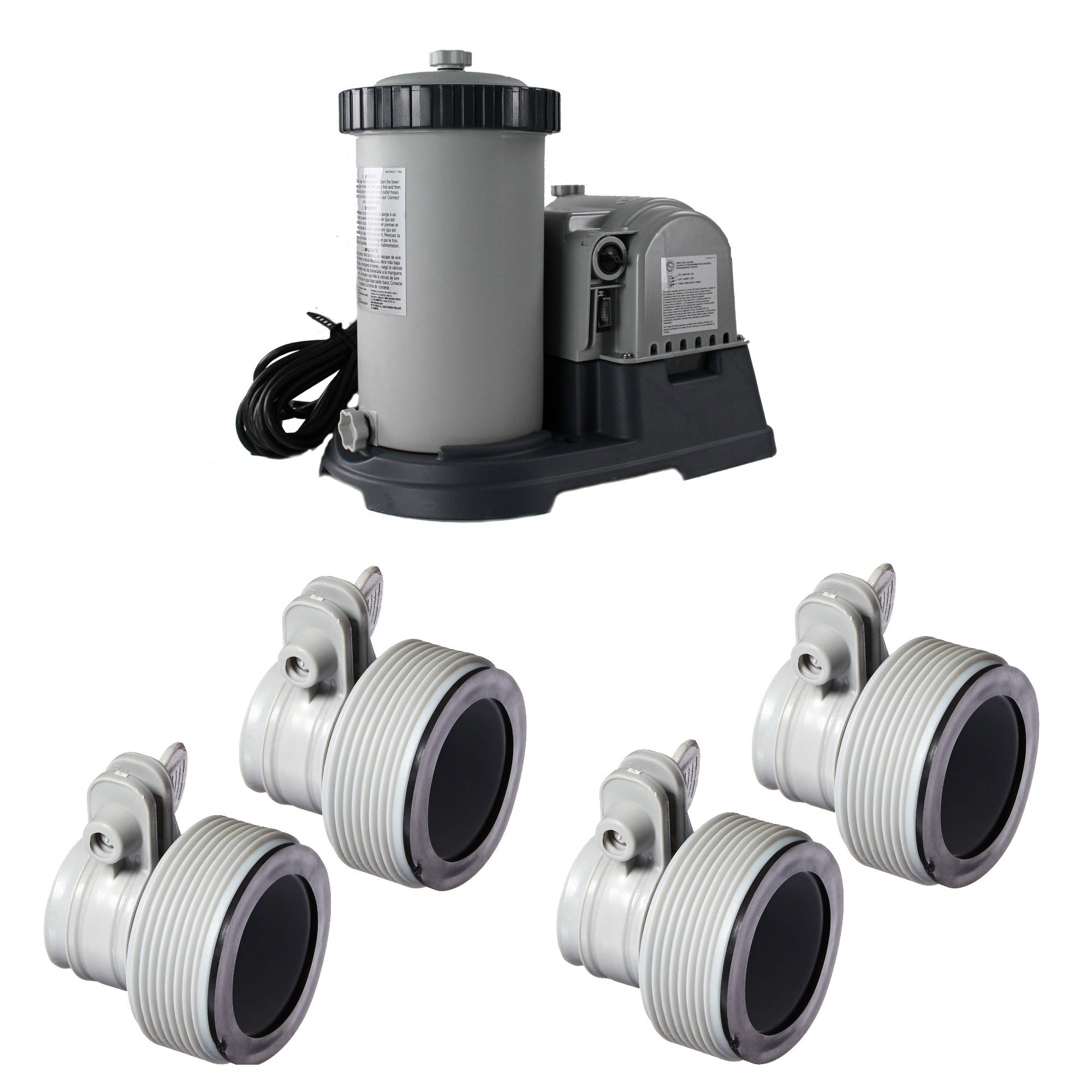 Intex 2500 GPH Above Ground Pool Cartridge Filter Pump & Hose Adapter B (2 Pack)