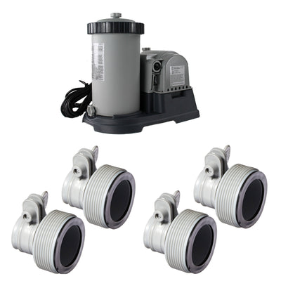 Intex 2500 GPH Above Ground Pool Cartridge Filter Pump & Hose Adapter B (2 Pack)