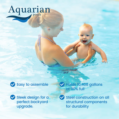 Aquarian Fuzion 21' x 52" Above Ground Swimming Pool w/Pump, Ladder & Equipment