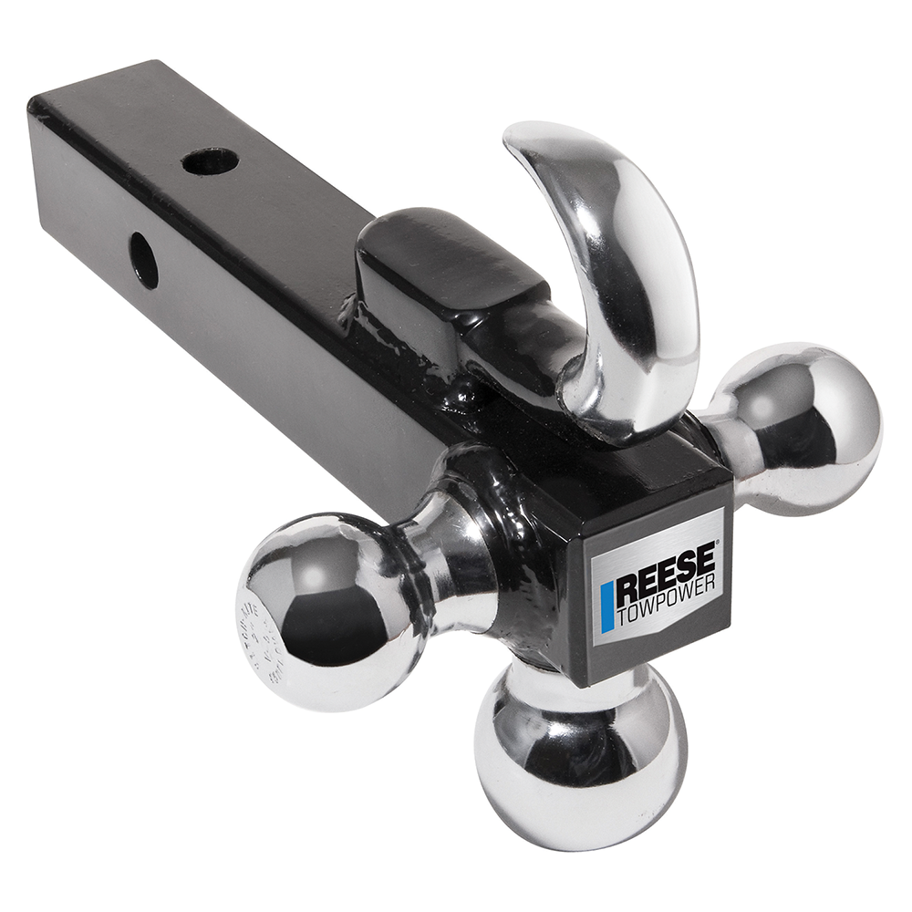 Reese Towpower 7031400 Tri-Ball Trailer Hitch Ball Mount w/ Heavy Duty Tow Hook - VMInnovations