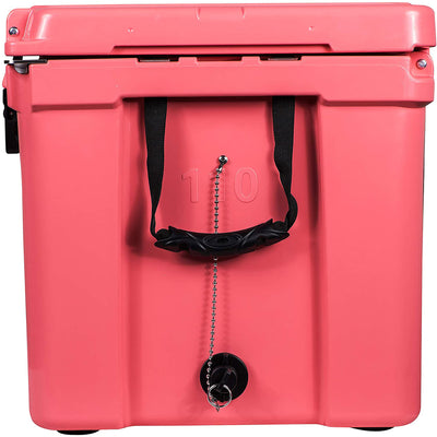 Driftsun Portable 110 Quart Insulated Hard Ice Chest Cooler, Coral (Open Box)