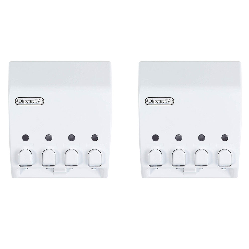 Better Living Products Classic 4 Chamber Shower Dispenser, White (2 Pack)
