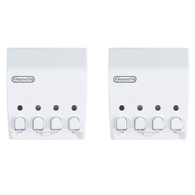 Better Living Products Classic 4 Chamber Shower Dispenser, White (2 Pack)