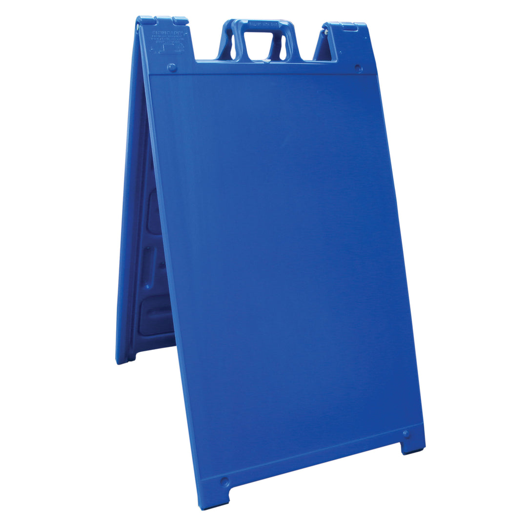 Plasticade Signicade Folding Sidewalk Double Sided Sign Stand, Blue (Open Box)