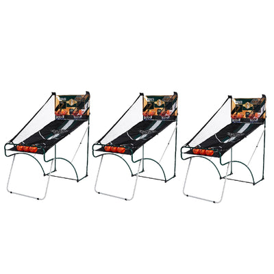 Lancaster Sports EZ-Fold 2 Player Arcade Dual Basketball Hoop Shot Game (3 Pack)