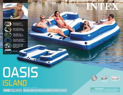 Intex 58293EP Oasis Island Inflatable Giant 5 Person Lake Floating Lounge Raft