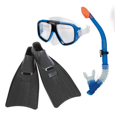 Intex Reef Rider Youth/Adult Swimming Diving Mask, Snorkel & Fin Set (Open Box)