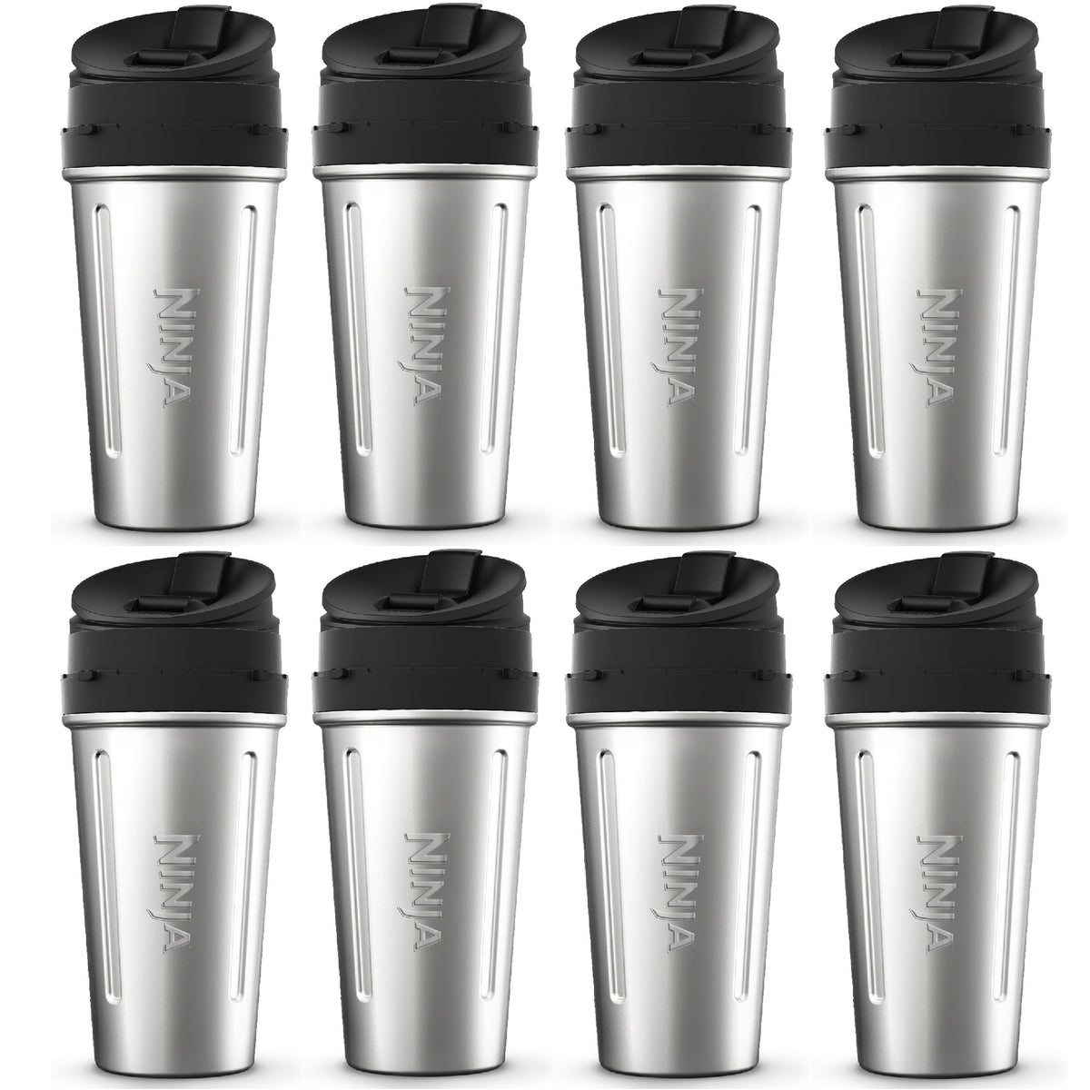 SharkNinja 24 Oz Stainless Steel Cup w/ Sip & Seal Lid for Auto-iQ (8 Pack)