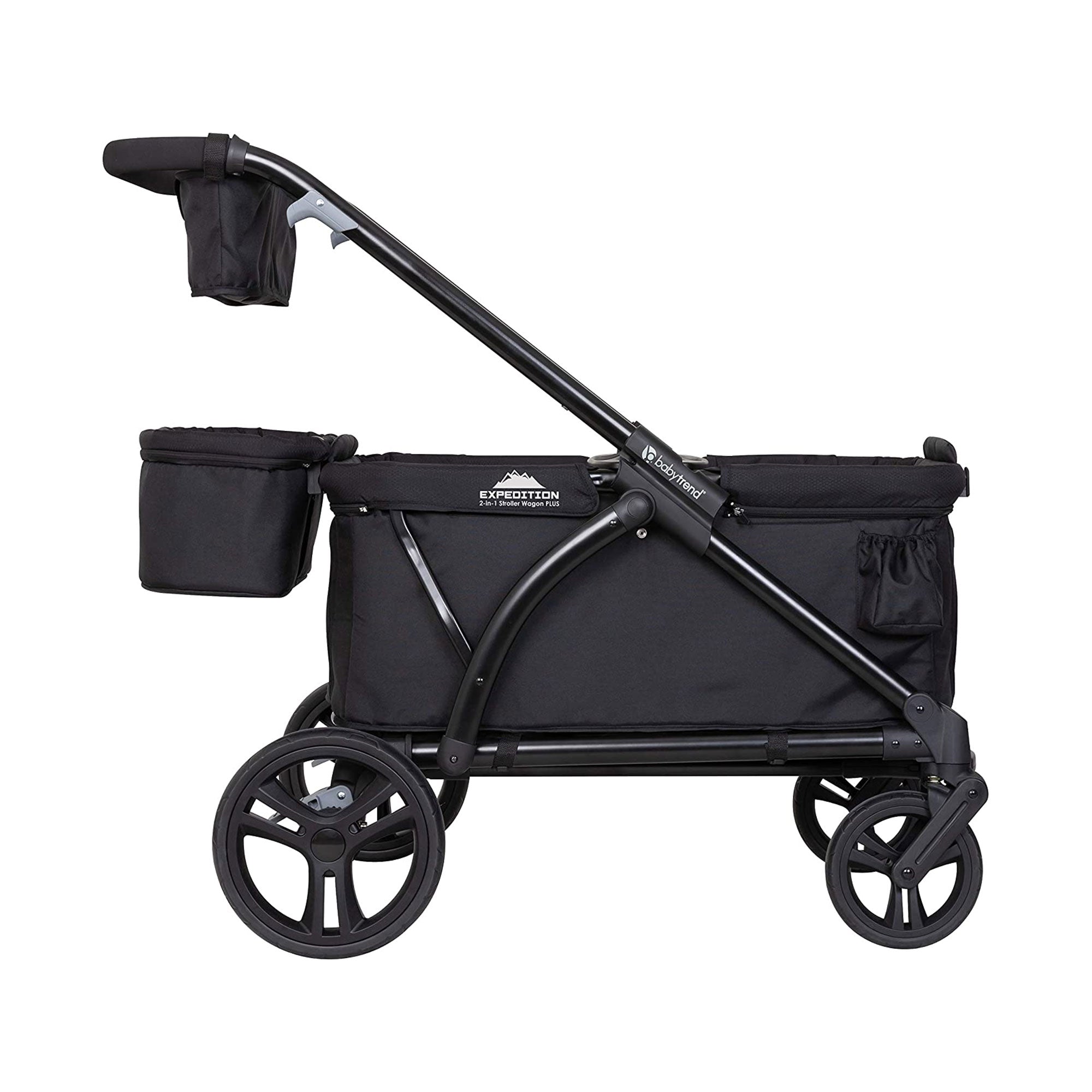 Baby Trend Expedition Push or Pull Stroller Wagon Plus w/ Canopy, Blk (Open Box)