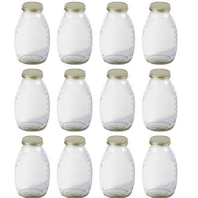 Little Giant 16-Ounce Beekeeping Honey Skep Jar with Airtight Lid, 12-Pack (Used)