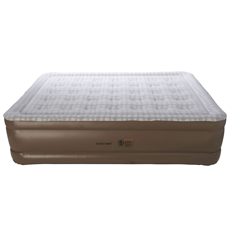 Insta-Bed Raised Inflatable Queen Air Mattress Bed with neverFLAT Pump, Plaid