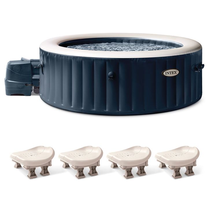 Intex PureSpa Plus Inflatable Bubble Jet Hot Tub & Slip Resistant Seat (4 Pack)