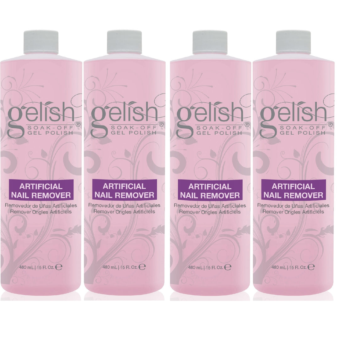 Gelish Artificial Refill Soak Off Gel Nail Polish Remover 16 Fluid Oz. (4 Pack)