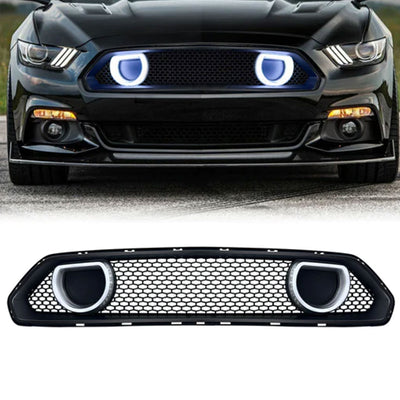 AMERICAN MODIFIED Mach 1 Front Upper Grille w/DRL LED for 2018-2023 Ford Mustang - VMInnovations