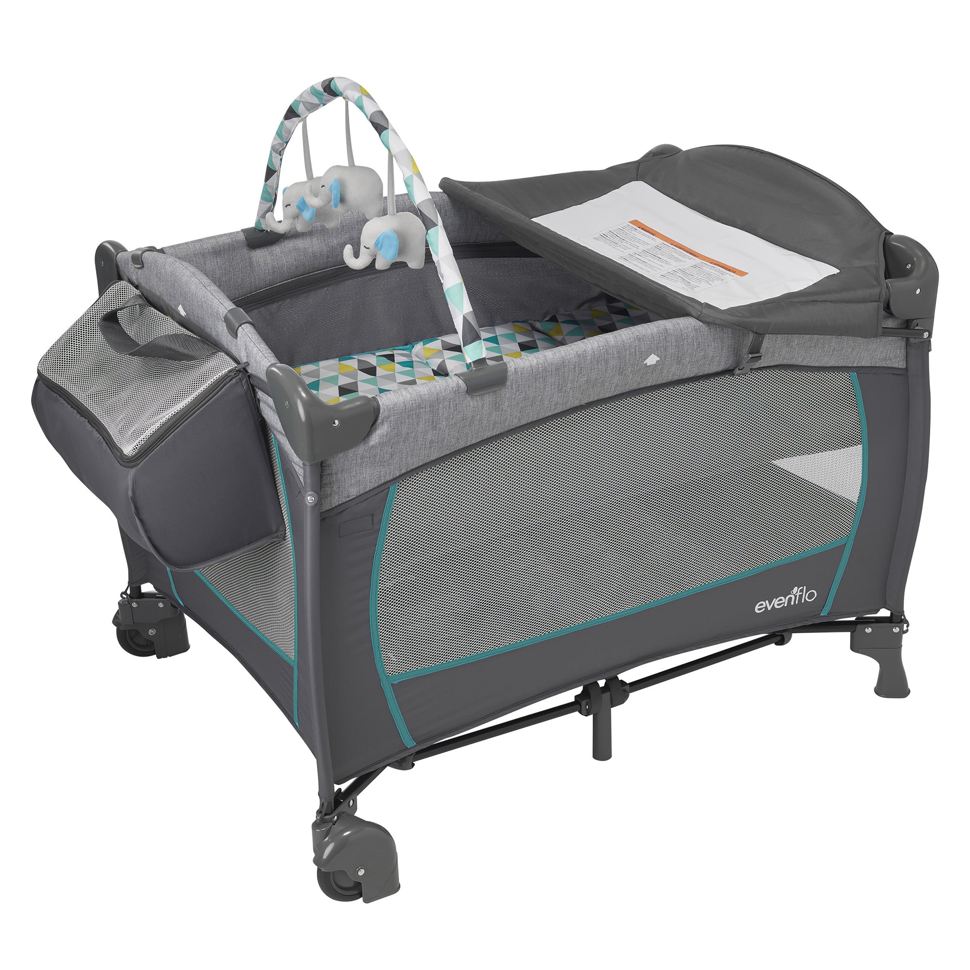 Evenflo Portable 4-in-1 Safe BabySuite DLX Versatile Home Infant Playard, Prism