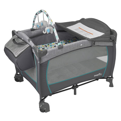 Evenflo Portable 4-in-1 Safe BabySuite DLX Versatile Home Infant Playard, Prism