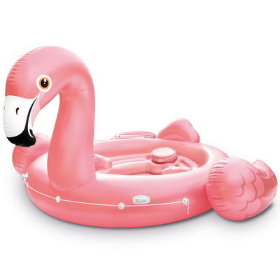 Intex Flamingo Party Ride On Pool Float + 120 Volt Cordless Inflatable Air Pump