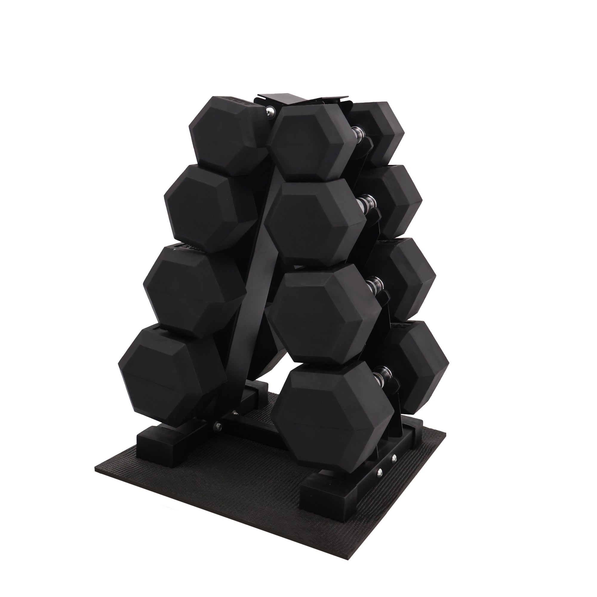 BalanceFrom Dumbbell Set with Stand, Rubber Encased Home Gym Hand Weights, 140lb
