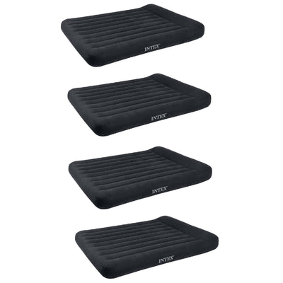 Intex Dura Beam Pillow Rest Classic Airbed with Built-In Pump, Queen (4 Pack)